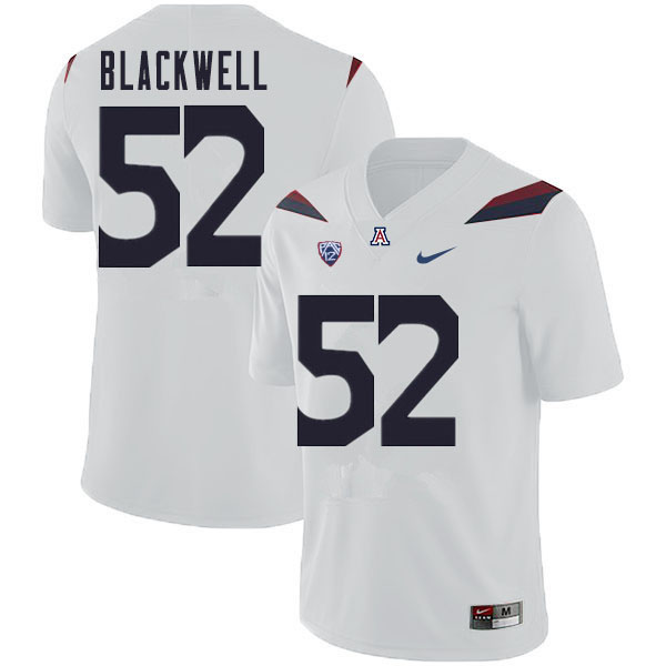 Men #52 Aaron Blackwell Arizona Wildcats College Football Jerseys Sale-White